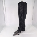 2019 Women Cowboy Knee High boots White Snakeskin Print Sexy A136 Ladies Women Winter Long Boots Shoes